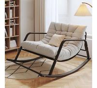 Chaise Berçante pour Chambre D’Enfant, Chaises Berçantes De Patio Surdimensionnées avec Fauteuil à Dossier Haut, Chaise D’appoint Confortable, Cha, Grey, Black 92x137cm