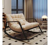Chaise Berçante pour Chambre D’Enfant, Chaises Berçantes De Patio Surdimensionnées avec Fauteuil à Dossier Haut, Chaise D’appoint Confortable, Cha, White, Black 92x137cm