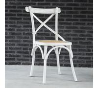 Chaise bistrot en bois d'acajou et rotin