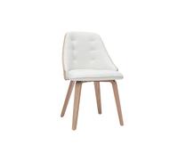 Chaise design blanc et bois clair FLUFFY