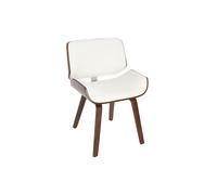 Chaise design blanc et bois foncé RUBBENS