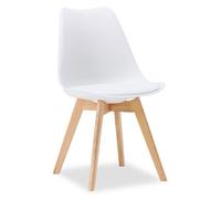 Chaise Blanche en Plastique avec Pieds en Bois