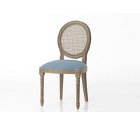 Chaise Bleu Foncé En Acajou Médaillon Bleu