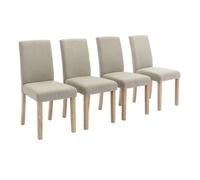 sweeek - Lot de 4 chaises Rita Velours côtelé Pieds en Bois d'hévéa cérusé
