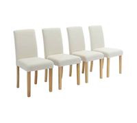sweeek - Lot de 4 chaises Rita revêtement Bouclette Pieds en Bois d'hévéa