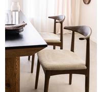 Chaise bois hêtre foncé aline (lot de 2)