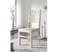 Chaise - Bois massif d'acacia blanchi - NATURE WHITE 120