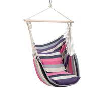 Chaise brésilienne - NILS - NC3107 - Rose - Coton résistant - Supporte jusqu'à 100 kg - Cadre en bois - Poignée en métal