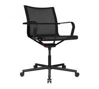 Chaise bureau avec accoudoirs et roulettes D1 five-legged frame alu jet black matt RAL9005