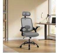 Chaise Bureau en Maille WOLTU - Chaise Pivotante Ergonomique - Hauteur Réglable - Gris