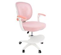 Chaise Bureau Enfant, Fauteuil Ergonomique Réglable Rose Roulettes Pivotant | Siège avec Dossier en Maille Respirant et Accoudoirs Sécurisés pour Étude et Jeu, Roulettes 100kg