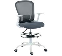 Chaise bureau ergonomique - HOMCOM - repose-pieds ajustable et accoudoirs relevables - tissu en maille - 59x62x99-119cm - gris