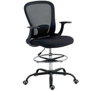 Chaise bureau ergonomique - HOMCOM - repose-pieds ajustable et accoudoirs relevables - tissu en maille - 59x62x99-119cm - noir