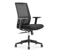 Chaise Bureau Ergonomique Qualité Pro, 6 Réglages, Dossier, Assise, Soutien Lombaire, Accoudoirs, Basculant - Noir