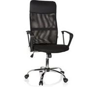 Chaise bureau / Fauteuil de direction PURE NET, tissu maille / simili cuir noir chrome hjh OFFICE Noir G