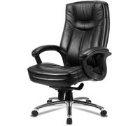 Chaise Bureau Grande et Haute, siège Large, Dossier Haut, Chaise Direction en Cuir PU avec Support Lombaire réglable, accoudoirs Pivot for Adultes