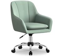 Chaise Bureau Pivotante à 360° Fauteuil de Coiffeuse,Hauteur d'Assise Réglable,Capacité 110 kg, pour la Maison/Le Bureau vert clair