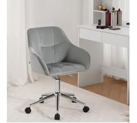 Chaise Bureau Pivotante - WOLTU Chaise Coiffeuse en Velours - Gris Clair W0ATT0575