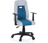 hjh OFFICE Chaise pivotante pour des Enfants KIDDY Extra Tissu Gris/Bleu