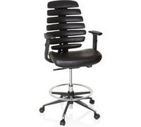hjh OFFICE 714601 Chaise de Travail Ergo Line II Work Tabourets de Bureau, Noir Similicuir