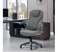 Chaise Bureau WOLTU - Fauteuil de Direction - Ergonomique - Fonction de Basculement - Lin Gris