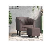 vidaXL Fauteuil cabriolet avec repose-pied et accoudoirs, rembourré Marron similicuir