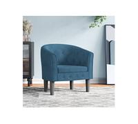 vidaXL Fauteuil cabriolet 356473 – Accoudoirs, dossier et siège rembourré – Velours bleu foncé