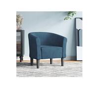 vidaXL Fauteuil cabriolet 356445 – Accoudoirs, dossier et siège rembourré – Bleu foncé velours