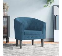 vidaXL Fauteuil cabriolet 356473 – Accoudoirs, dossier et siège rembourré – Velours bleu foncé