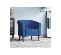 vidaXL Fauteuil Cabriolet, Chaise avec Accoudoirs, Canapé avec Dossier, Siège Rembourré, Meuble de Salon Chambre Bureau, Bleu Tissu