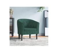 vidaXL Fauteuil de massage en velours Vert foncé – Accoudoirs, dossier et siège rembourré pour salon