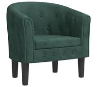 vidaXL Fauteuil de massage en velours Vert foncé – Accoudoirs, dossier et siège rembourré pour salon