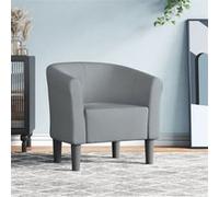 vidaXL Fauteuil Cabriolet, Chaise avec Accoudoirs, Canapé avec Dossier, Siège Rembourré, Meuble de Salon Chambre Bureau, Gris Clair Tissu