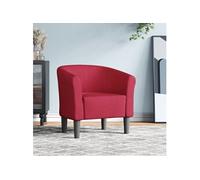 vidaXL Fauteuil Cabriolet, Chaise avec Accoudoirs, Canapé avec Dossier, Siège Rembourré, Meuble de Salon Chambre Bureau, Rouge Bordeaux Tissu