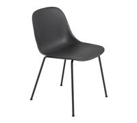 Muuto Chaise Fiber Side - Cadre tubulaire - Noir - Structure noire
