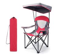 Chaise Camping Pliante Confortable Legere avec Auvent et Porte Gobelets Fauteuil Chaise de Peche Fauteuil de Plage pour Plage, Pêche, Barbecue, Pique Nique