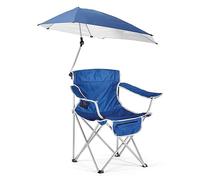 Chaise Camping Pliante Confortable Legere Soplair avec Parasol Chaise de Plage Pliable Tissu Oxford 600D Capacité Portante 120kg Fauteuil Pliant pour Plage, Camping, Pêche
