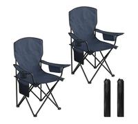 Chaise Camping Pliante - Lot de 2 WOLTU Fauteuil de Pêche - Sac Isotherme, Léger, Portable - Gris Foncé