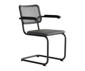 Chaise cantilever avec accourdoirs S 64 V clayonnage Dark Melange wood part oak beech