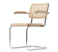 Chaise cantilever classique en tube d'acier S 64 V CHROME/BEEE NATUREL Thonet COMBINAISON PRÉFÉRÉE - 4066962003301