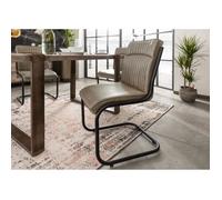 Chaise cantilever - Cuir (Gris) - IRON LABEL 04