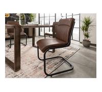 Chaise cantilever - Cuir (Marron) - IRON LABEL 03
