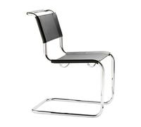 Thonet Chaise cantilever S 33 cuir noir lxHxP 50x84x64cm