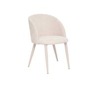 Chaise Céleste bouclette beige pieds métal beige