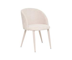 Chaise Céleste bouclette beige pieds métal beige