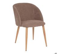 Chaise ""Celeste"" velours côtelé gris taupe - Atmosphera createur d'interieur