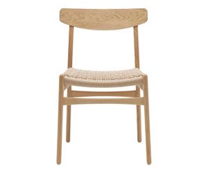 Chaise CH23 structure chêne WxDxH 50.3x50x3x78.5cm