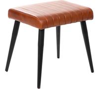 Chaise Chaise de jardin Chaise de salon BRIZO Banc avec rembourrage en cuir de buffle marron 45x37x45 cm HOMLA