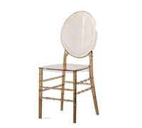 Chaise Chaise de mariage transparente avec miroir et dossier rond, grande taille, for salle de banquet, hôtel, mariage, hôtel, chaise en cristal Chaise De Bureau