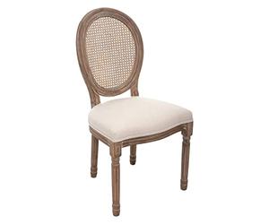 Chaise Cléon Lin en cannage - Atmosphera créateur d'intérieur